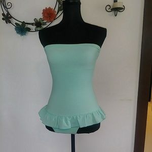 J Crew Gingham strapless swim suit size 6